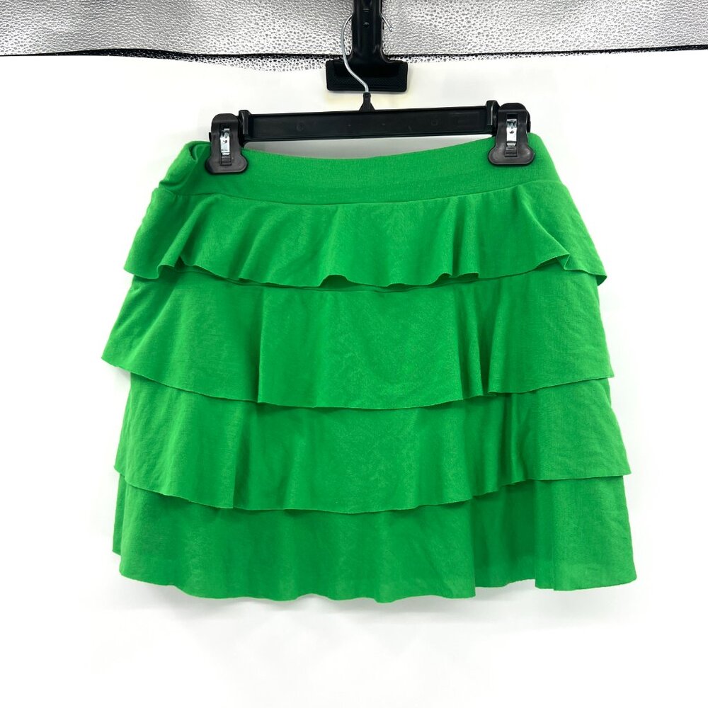 No Boundaries Green Layered Ruffled Pull On Skirt Women's XL - Picture 2 of 3